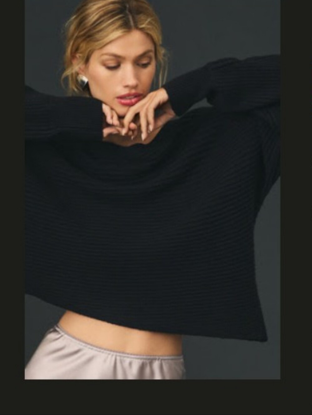 By Anthropologie Asymmetrical Cropped Pullover Sweater